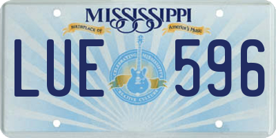 MS license plate LUE596
