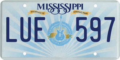 MS license plate LUE597