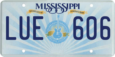 MS license plate LUE606