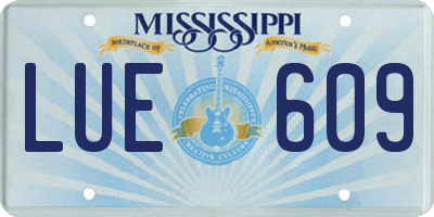 MS license plate LUE609