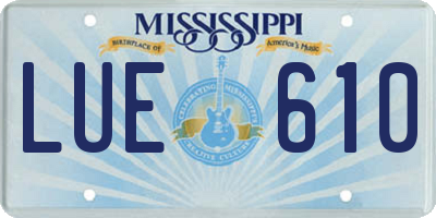 MS license plate LUE610