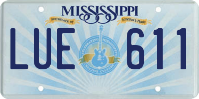 MS license plate LUE611