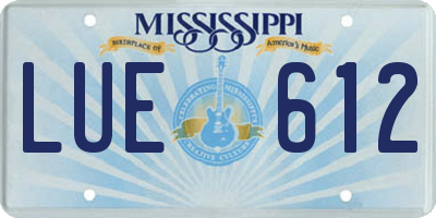 MS license plate LUE612