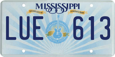 MS license plate LUE613