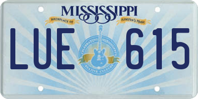 MS license plate LUE615