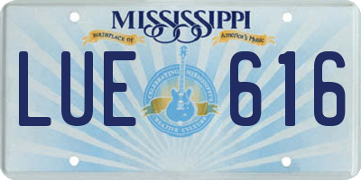 MS license plate LUE616