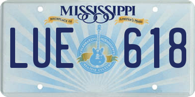 MS license plate LUE618