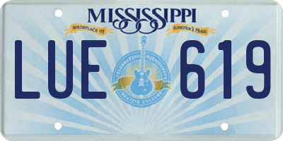 MS license plate LUE619