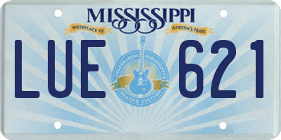 MS license plate LUE621