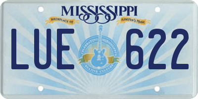 MS license plate LUE622