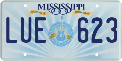MS license plate LUE623