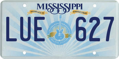 MS license plate LUE627