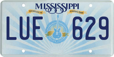 MS license plate LUE629