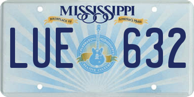 MS license plate LUE632