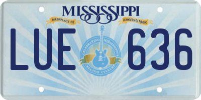 MS license plate LUE636