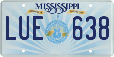MS license plate LUE638