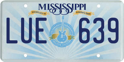 MS license plate LUE639