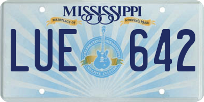 MS license plate LUE642