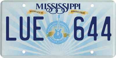 MS license plate LUE644