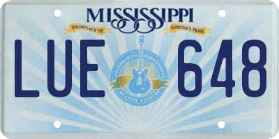 MS license plate LUE648