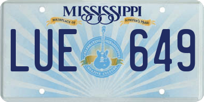 MS license plate LUE649