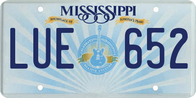 MS license plate LUE652