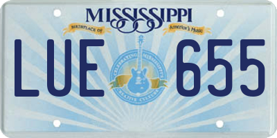 MS license plate LUE655
