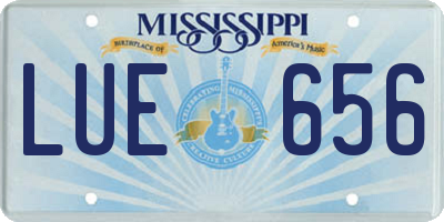 MS license plate LUE656