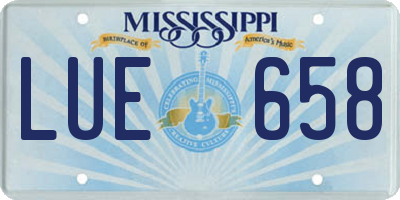 MS license plate LUE658