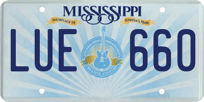 MS license plate LUE660