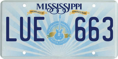 MS license plate LUE663