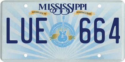 MS license plate LUE664