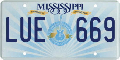 MS license plate LUE669