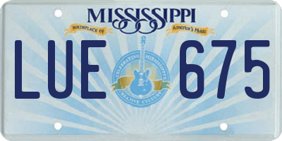 MS license plate LUE675