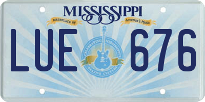 MS license plate LUE676