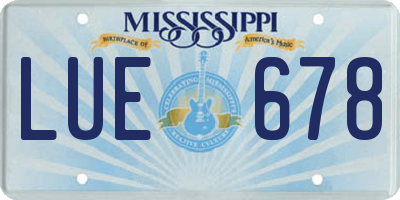MS license plate LUE678