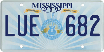 MS license plate LUE682