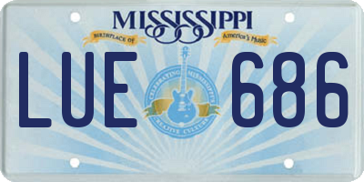 MS license plate LUE686