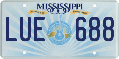 MS license plate LUE688
