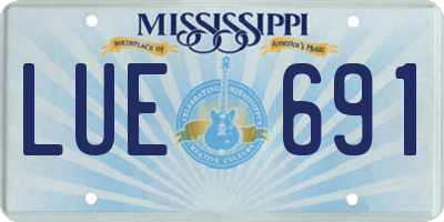 MS license plate LUE691