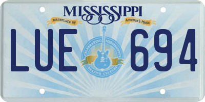 MS license plate LUE694