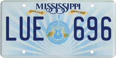 MS license plate LUE696