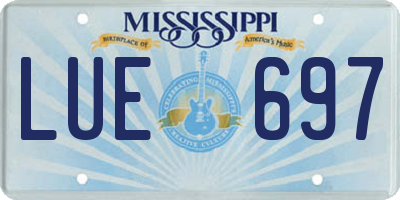 MS license plate LUE697