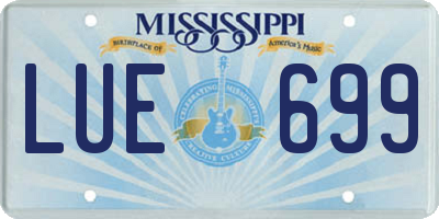 MS license plate LUE699