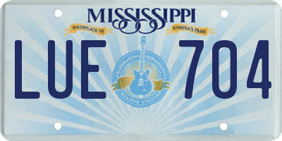 MS license plate LUE704
