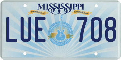 MS license plate LUE708