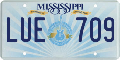 MS license plate LUE709