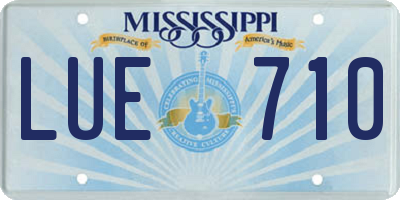 MS license plate LUE710