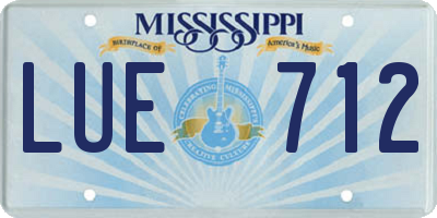 MS license plate LUE712