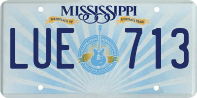 MS license plate LUE713